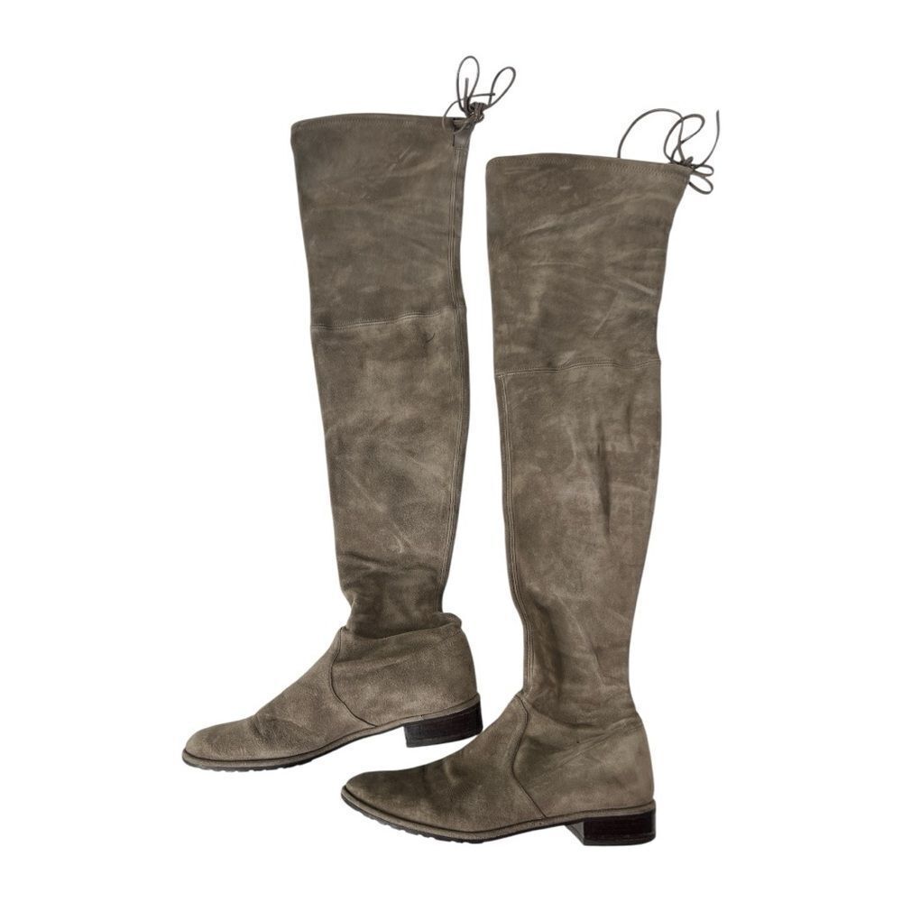 Stuart Weitzman Lowland Light Brown Suede Over the Knee Boots‎ Sz 9.5